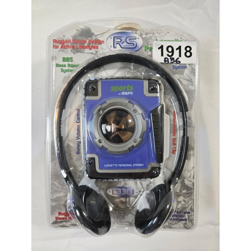 Vintage New Purple GPX Sports Cassette Tape Player w/ Headphones and Bass Boost
